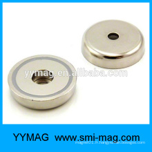 Wholesale Neodymium Pot Magnet Nickel Coated Covers Neo Round Bases